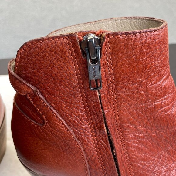 Matisse Folk Brick Red Leather Peep Toe Booties Boots Shoes Lulus Size 8M - Picture 14 of 16